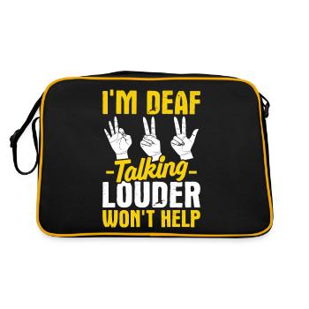 Deaf Pride ASL Sign Language - Retro Bag - black/gold - Back