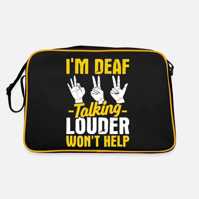 Deaf Pride ASL Gebärdensprache Retro Tasche