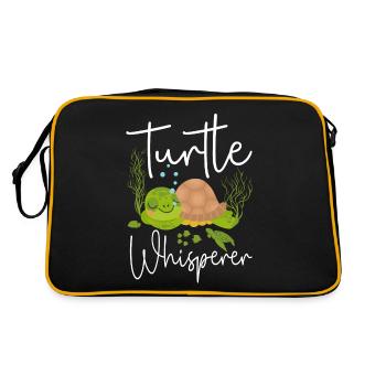 Sea Turtle Tortoise Turtle - Retro Bag - black/gold - Back