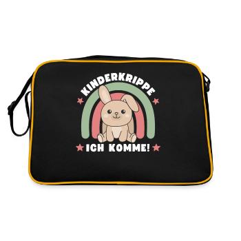 Kinderkrippe Ich Komme! Hase - Retro Tasche - Schwarz/Gold - Hinten