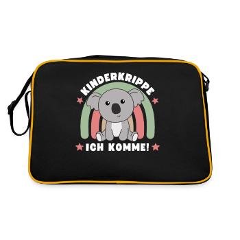 Kinderkrippe Ich Komme! Koala - Retro Tasche - Schwarz/Gold - Hinten