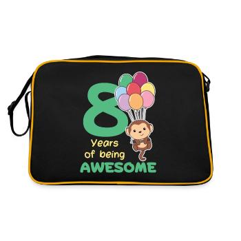Monkey for 8th birthday children eight years old - Retro Bag - black/gold - Back