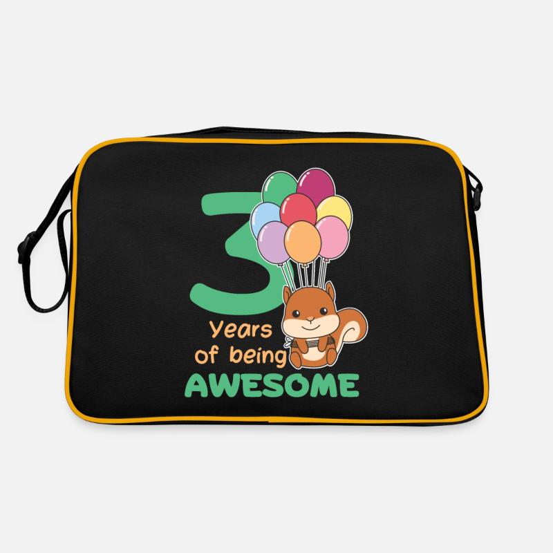 Squirrel for 3rd birthday children three years Retro Bag