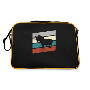 Schaf Retro - Retro Tasche - Schwarz/Gold - Hinten