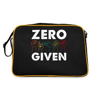 Deaf Pride ASL Gebärdensprache - Retro Tasche - Schwarz/Gold - Hinten