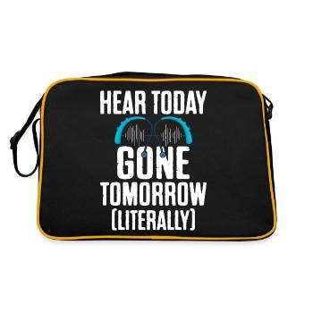 Deaf Pride ASL - Retro Bag - black/gold - Back