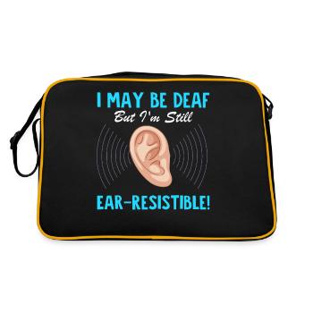 Deaf Pride Sign Language - Retro Bag - black/gold - Back