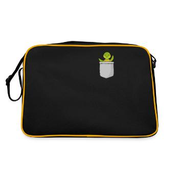 Sea Turtle Tortoise Pocket - Retro Bag - black/gold - Back