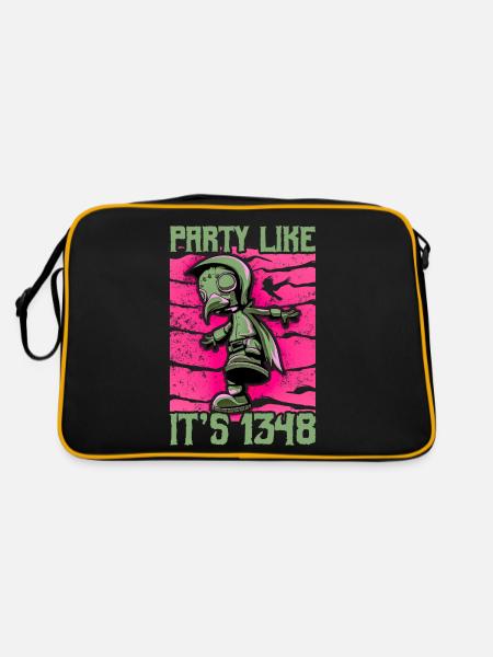 Horror Plague Doctor Film Festival Halloween Zombie - Retro Bag - black/gold - Back