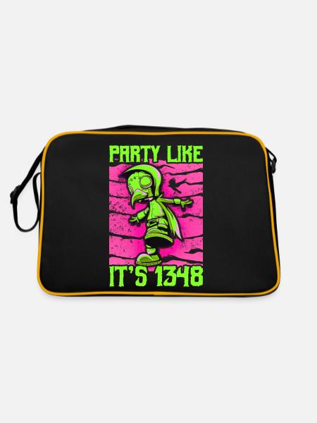 Horror Pest Doktor Filmfestival Halloween Zombie - Retro Tasche - Schwarz/Gold
