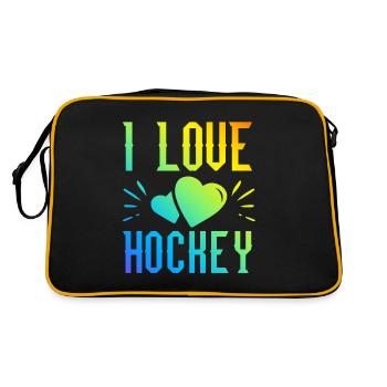 J’adore le hockey - Sac Retro - noir/or - Dos