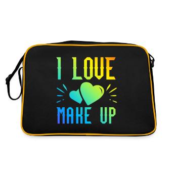 Ich liebe Make up - Retro Tasche - Schwarz/Gold - Hinten