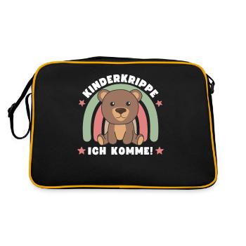 Kinderkrippe Ich Komme! Bär - Retro Tasche - Schwarz/Gold - Hinten