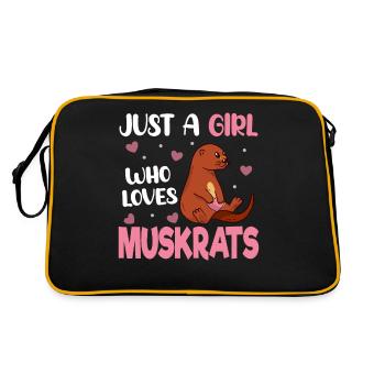Retro Bisamratte - Retro Tasche - Schwarz/Gold - Hinten