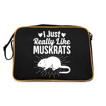 Retro Bisamratte - Retro Tasche - Schwarz/Gold - Hinten