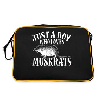 Retro Bisamratte - Retro Tasche - Schwarz/Gold - Hinten