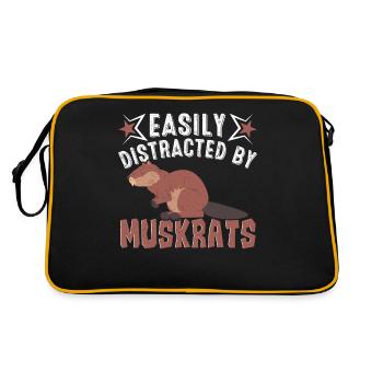 Retro Bisamratte - Retro Tasche - Schwarz/Gold - Hinten