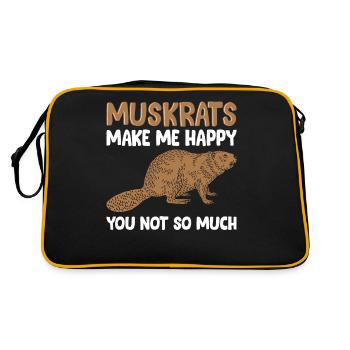 Retro Bisamratte - Retro Tasche - Schwarz/Gold - Hinten