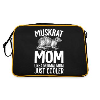 Retro Bisamratte - Retro Tasche - Schwarz/Gold - Hinten