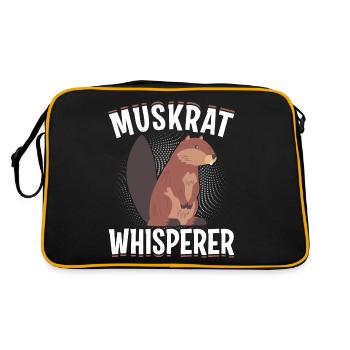 Retro Bisamratte - Retro Tasche - Schwarz/Gold - Hinten