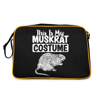 Retro Bisamratte - Retro Tasche - Schwarz/Gold - Hinten