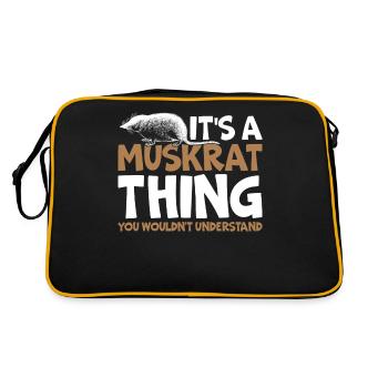 Retro Bisamratte - Retro Tasche - Schwarz/Gold - Hinten
