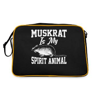 Retro Bisamratte - Retro Tasche - Schwarz/Gold - Hinten