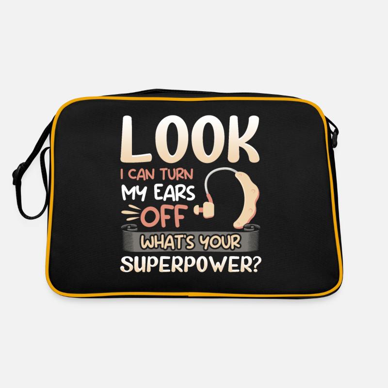 Deaf Pride ASL - Retro Bag - black/gold