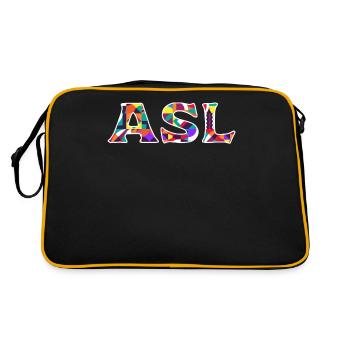 Fierté sourde ASL - Sac Retro - noir/or - Dos