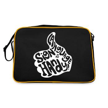 Deaf Pride Sign Language - Retro Bag - black/gold - Back