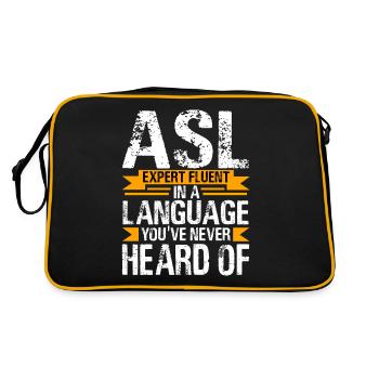Deaf Pride ASL Sign Language - Retro Bag - black/gold - Back
