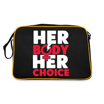 Feminist Her Body Her Choice - Retro Tasche - Schwarz/Gold - Hinten