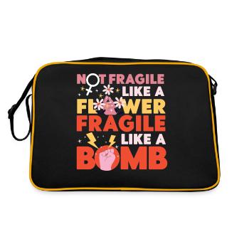 Feminist Not Fragile Like A Flower - Retro Tasche - Schwarz/Gold - Hinten