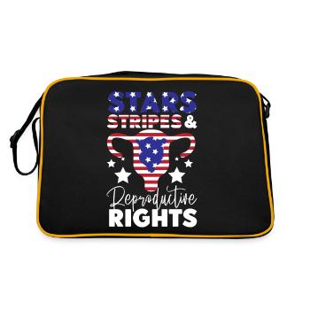 Étoiles féministes du drapeau américain - Sac Retro - noir/or - Dos