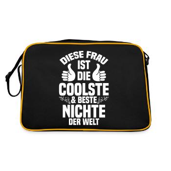 Nichte - Retro Tasche - Schwarz/Gold - Hinten