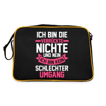 Nichte - Retro Tasche - Schwarz/Gold - Hinten