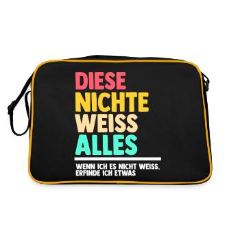 Nichte - Retro Tasche - Schwarz/Gold - Hinten