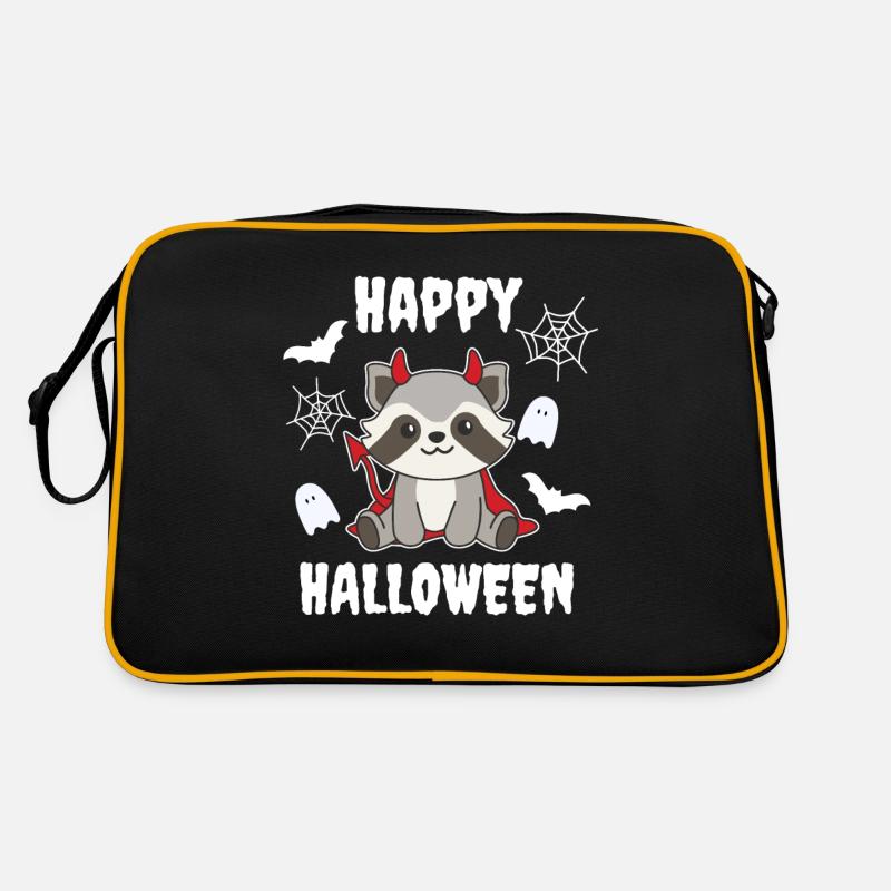 Raton laveur Joyeux Halloween Déguisement de diable Sac Retro
