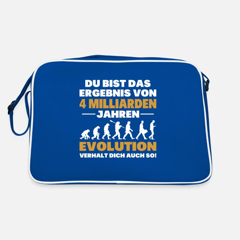 Du bist das Result der Evolution Retro Tasche