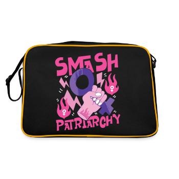 Feminist Smash Patriarchy - Retro Tasche - Schwarz/Gold - Hinten