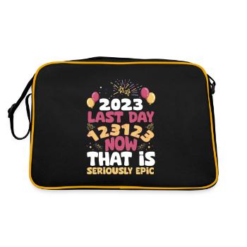 the last day of 2023 is 123123 - Retro Bag - black/gold - Back