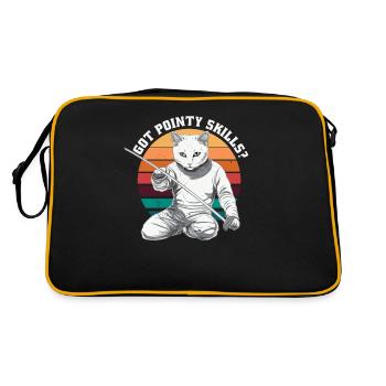Chats, escrimeurs, joueurs, escrime amusante, sports, chats - Sac Retro - noir/or - Dos