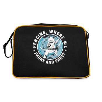 Chats, escrimeurs, joueurs, escrime amusante, sports, chats - Sac Retro - noir/or - Dos