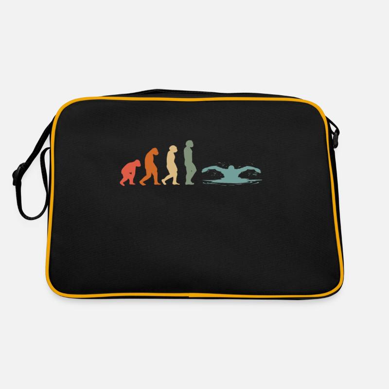 Schwimmer schwimmen Vintage Evolution Schwimm Retro Tasche