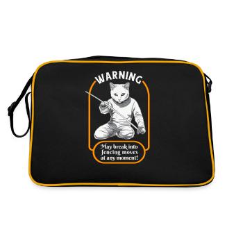 Chats, escrimeurs, joueurs, escrime amusante, sports, chats - Sac Retro - noir/or - Dos