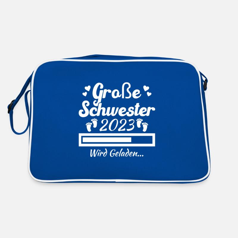 Kinder Ich werde Große Schwester 2023 Retro Tasche