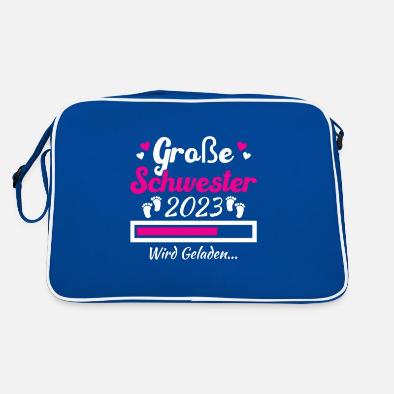 Kinder Ich werde Große Schwester 2023 Retro Tasche