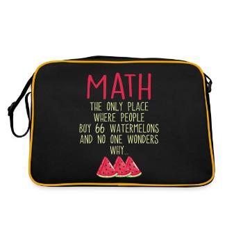Math And Watermelons Mathematics Calculation Numbe - Sac Retro - noir/or - Dos