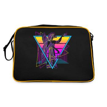 Anunnaki Antike Sumerer Babylonier Assyrer - Retro Tasche - Schwarz/Gold - Hinten