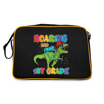 Hello 1st Grade Back To School First Day - Retro Bag - black/gold - Back